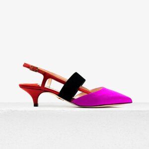 Andrea Gomez Greta Mules Shoes Kitten Heel Made in Italy sz 39 US 8 $350
